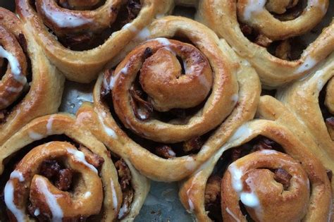 Apple Cinnamon Chelsea Buns With Brandy Or Cider Drizzled Icing