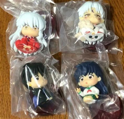 Inuyasha Sitting Corps Capsule Toy 4 Types Set Figure Doll Bandai 45