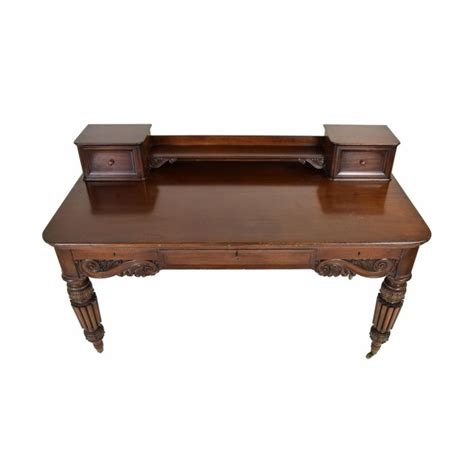 Antique Heavily Carved Mahogany Executive Desk Cowan Circa 1900 Chicago