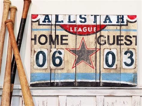 Allstar Vintage Sports Scoreboard Wall Art For The Nursery Boys Room