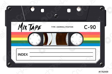 Cassette With Retro Label As Vintage Object For 80s Revival Stock Vector 1762959 Crushpixel