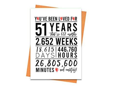 51st Birthday Card Printable Birthday Card 51st Birthday Etsy