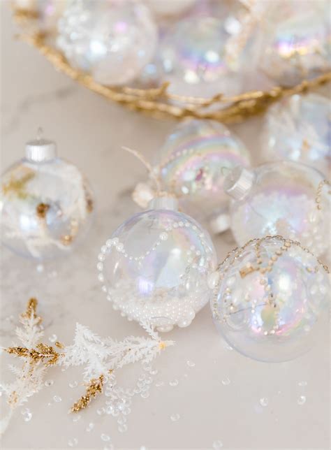 Diy Christmas Ornaments Pearl And Crystal Glam Decor Sydne Style Diy