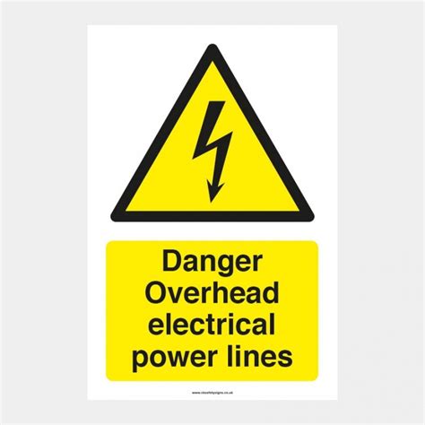 Danger Overhead Electrical Power Lines Ck Safety Signs