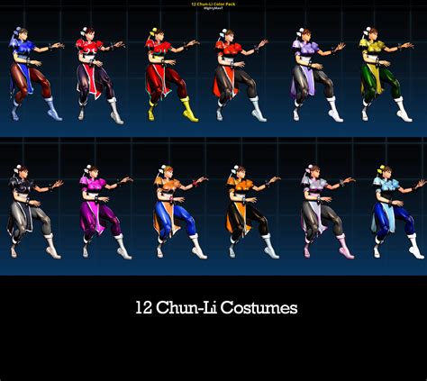 12 Chun Li Color Pack Ultimate Marvel Vs Capcom 3 Mods