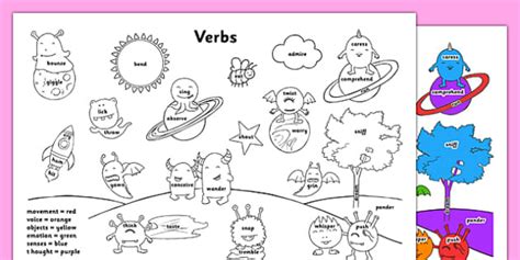 Verbs Colouring Sheet Teacher Made