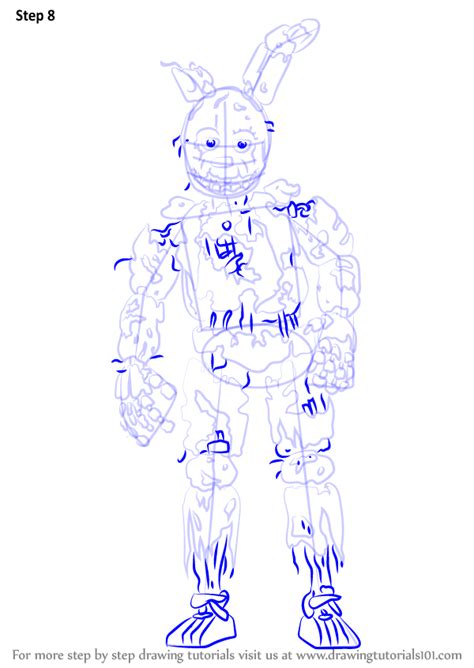 Step By Step How To Draw Springtrap From Five Nights At Freddys