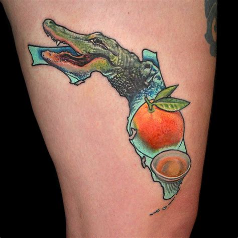Florida Tattoo By Jordi Pla State Tattoos Tiny Tattoos For Girls
