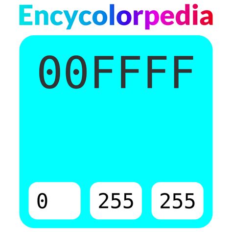 Aqua Cyan Crayola Aqua 00ffff 0ff Hex Color Code Carta Per