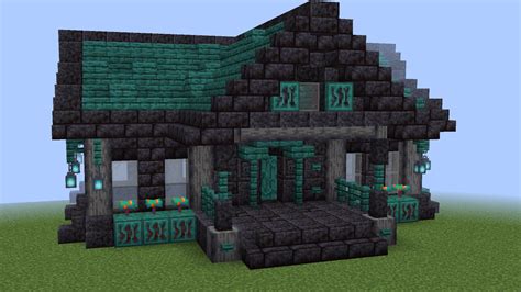 Cute House Made With Nether Blocks Minecraft