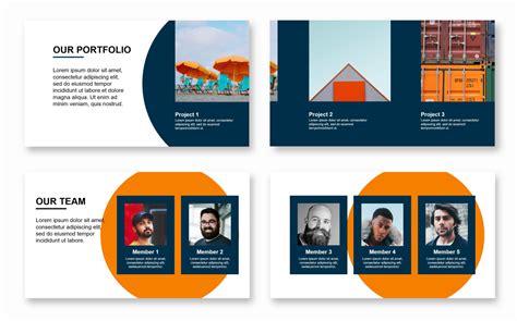 Circle Based Orange Presentation Powerpoint Template For 23