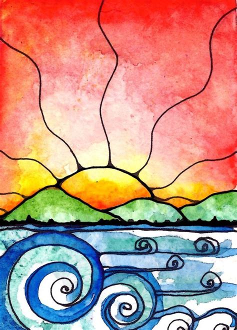 The 25 Best Sunset Art Ideas On Pinterest Sunset Drawing Easy