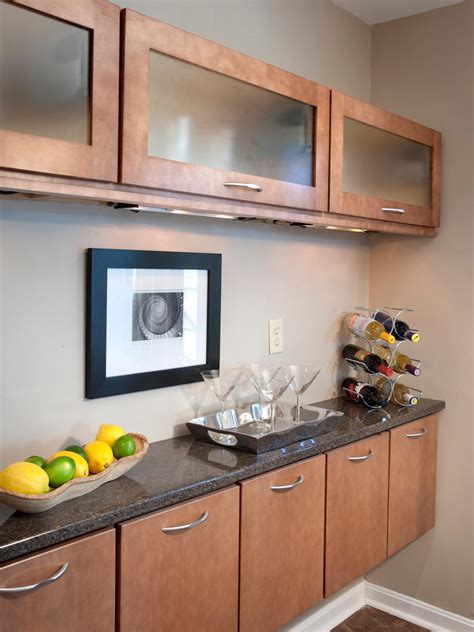 Professional kitchen cupboards with frosted glass kitchen cabinet doors. Photo Page | HGTV