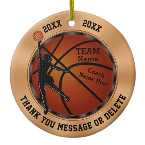 Personalized Girls Basketball Coach Gift Ornament Zazzle Com