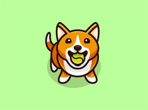 What you need for playing with balls. Dog & Tennis Ball - 03 | Cute animal drawings, Cute ...
