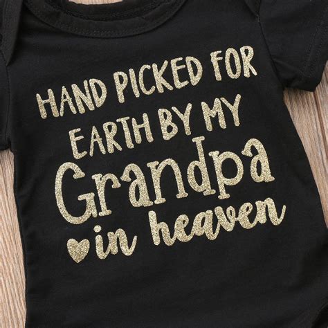 Hand Picked For Earth By My Grandpa In Heaven Onesie | Lavendersun