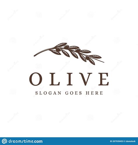 Vintage Olive Branch Logo Olive Tree Olive Plant Logo Icon Vector