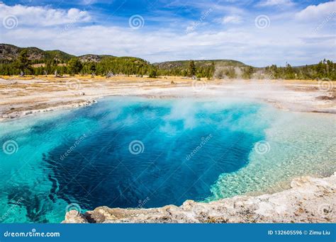 Colorful Geyser In Yellowstone Nationalpark Stock Photo Image Of