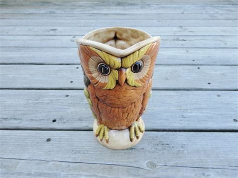 Vintage Large Ceramic Owl Pitcher Owl Decor Kitchen Retro Etsy Ceramic Owl Owl Decor