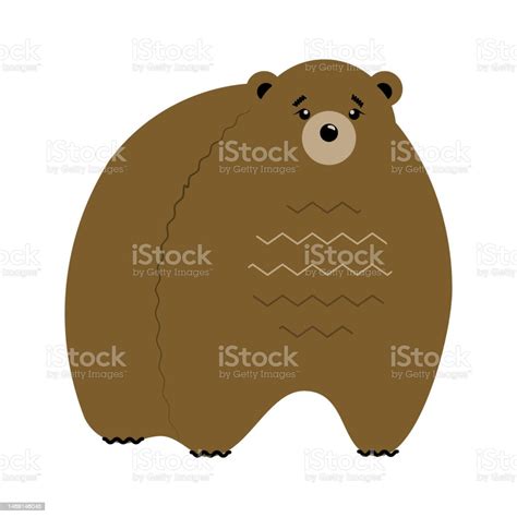 A Big Brown Bear On White Background Stock Illustration Download