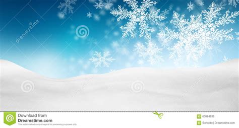 Abstract Azure Blue Background Panorama Winter Landscape With Fa Stock
