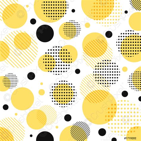 Abstract Modern Yellow Black Dots Pattern With Lines Diagonally On
