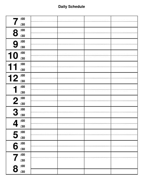 Editable Daily Schedule Template Example A Part Of Free Printable