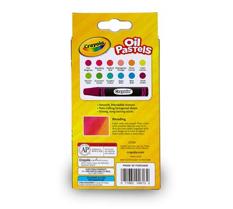 Crayola Neon Oil Pastels Art Tools 12 Ct Bright Bold Neon Colors
