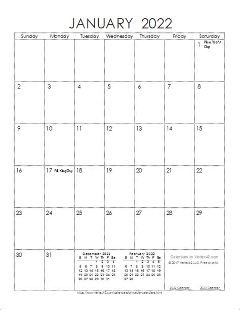 Printable Monthly Calendars For 2022 Free Letter Templates