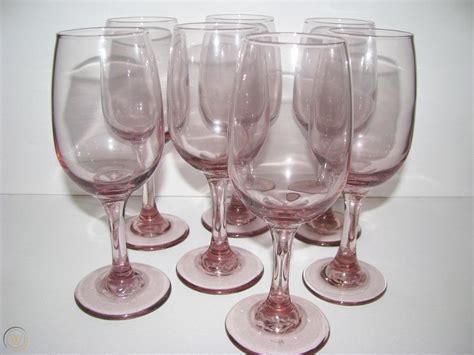 7 Vintage Libbey Pink Plum Premier Wine Glasses Goblets 7 1 4 Libby Lot Rose 1720754468