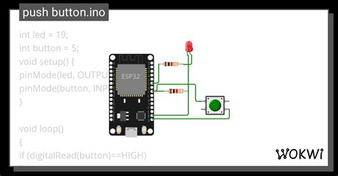 Push Button Wokwi Esp32 Stm32 Arduino Simulator