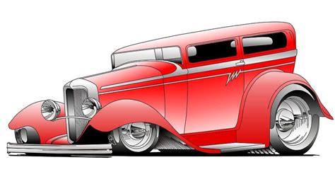 Red Rod By Lyle Brown Cool Car Drawings Cartoon Car Drawing Car