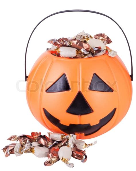 Halloween Pumpkins Full Of Candies With Stock Image Colourbox
