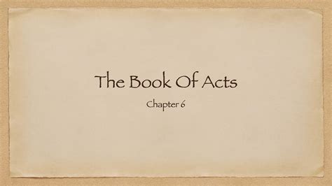 Acts Chapter 6 Youtube