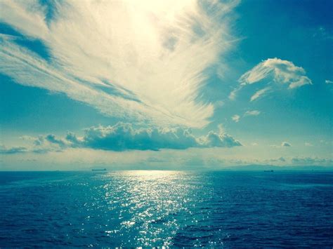Ocean Peace Blu Sky Manzara Fotoğraf