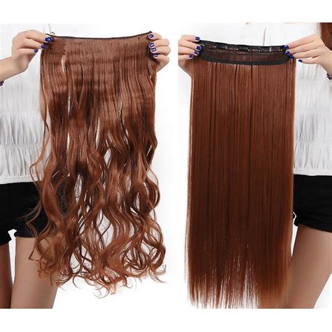 Extra Thick Long Curly Ombre One Piece Full Head Clip In Hair Extension
