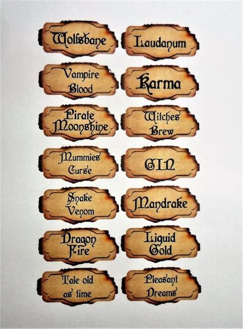 56 mini potion labels for mini bottles apothecary crafting each