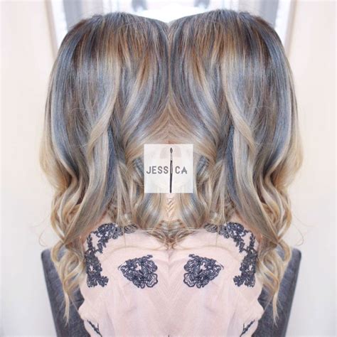 Icy Blonde Strands With Grey Blue Lowlights Hair Styles New Hair