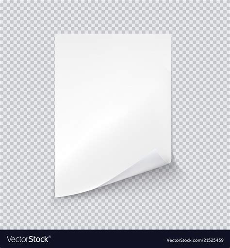 White Sheet Of Paper On Transparent Background Vector Image