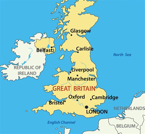 Uk Map With Main Cities United States Map