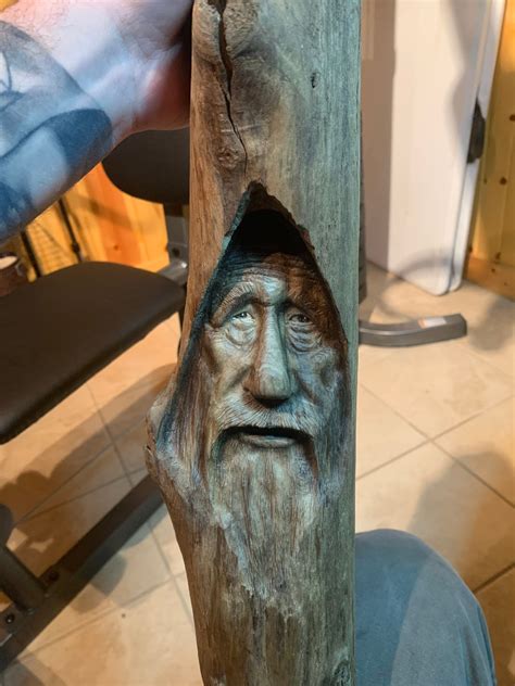 Driftwood Carving Wood Spirit Carving Carving Of A Face Handmade