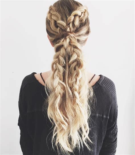 Inspirations Blonde Braided And Twisted Ponytails