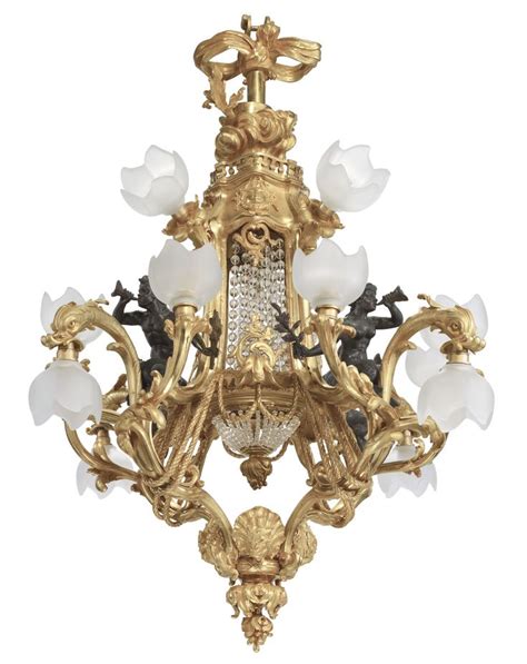 Magnificent French Ormolu And Patinated Bronze Sixteen Light Chandelier