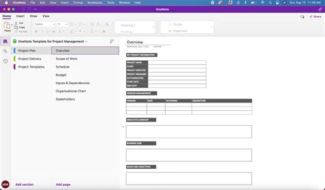 Onenote Project Management Templates Free
