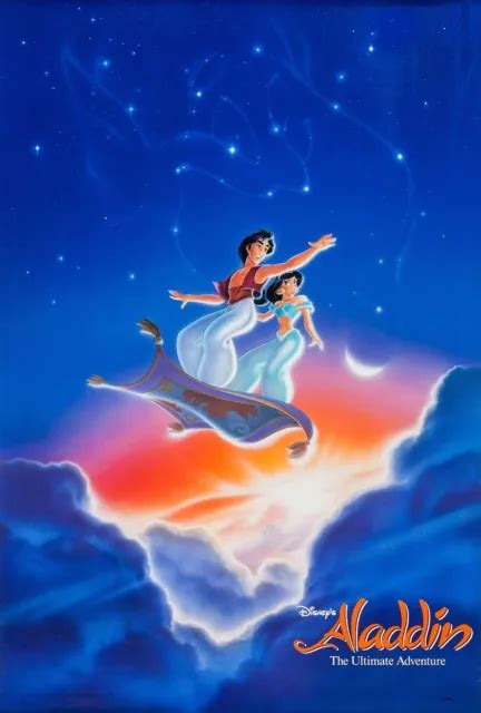 1992 Walt Disneys Aladdin Movie Poster 11x17 Jasmine Genie Jafar Abu 🙉🧞🍿 1297 Picclick