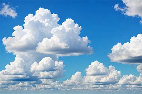 Premium Ai Image Blue Sky And Puffy Clouds