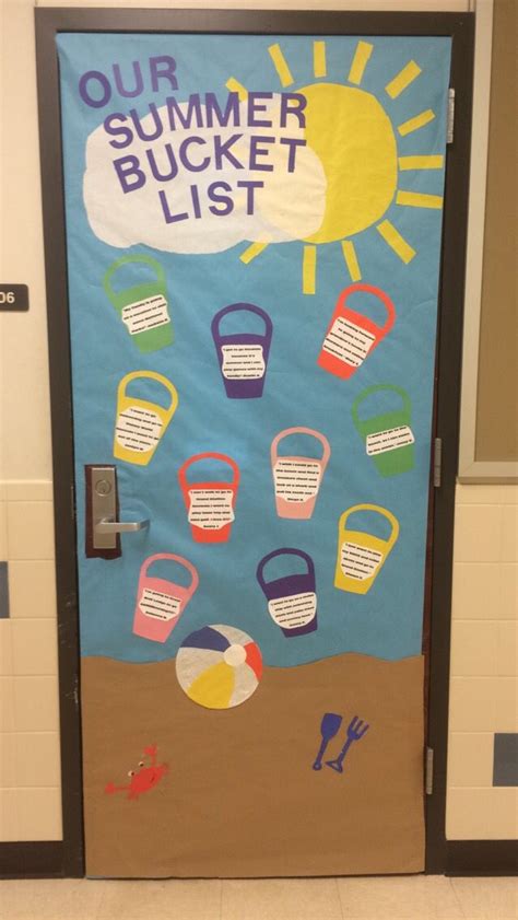 Fun Classroom Door Decoration Summer Bucket List Beach Door