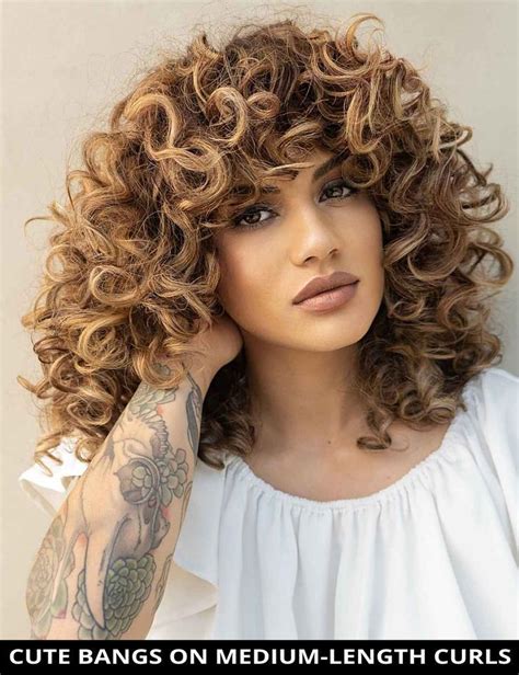 don t miss this outstanding cute bangs on medium length curls if you need a fresh style and