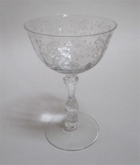 Fostoria Crystal Meadow Rose Etched Tall Champagne Sherbet Glass S 5 5 8 Ebay Fostoria