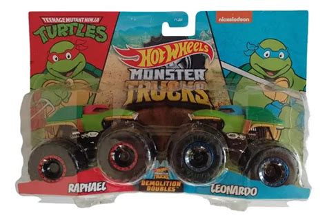 Hot Wheels Monster Trucks Raphael Y Leonardo Tortugas Ninja Envío gratis